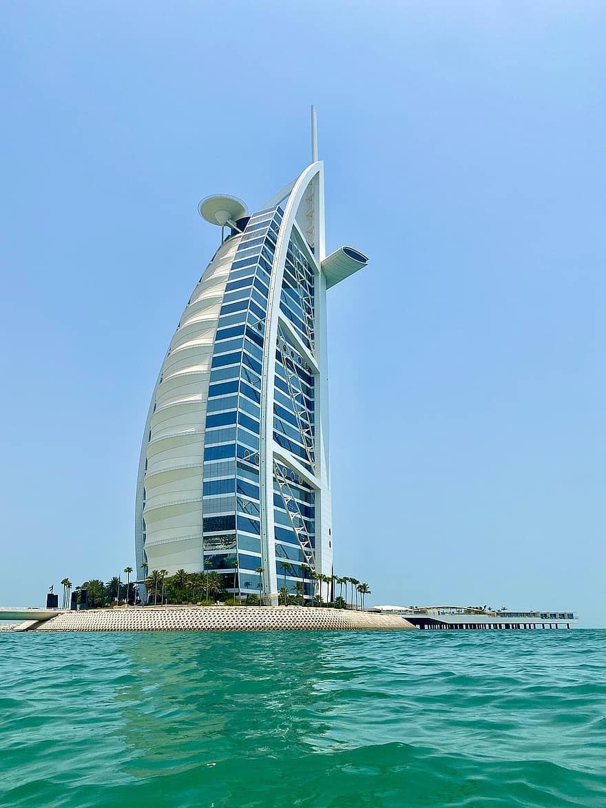 Dubai, Stadt, Tourismus, Reise, die Architektur, städtisch, Wolkenkratzer, Wahrzeichen, Gebäudehülle, Wasser, Blau