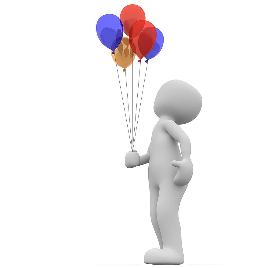 ballon, coloré, flotte, des ballons, anniversaire, marrant, pitre, juste, vendeur de montgolfière, gonfler, Festival