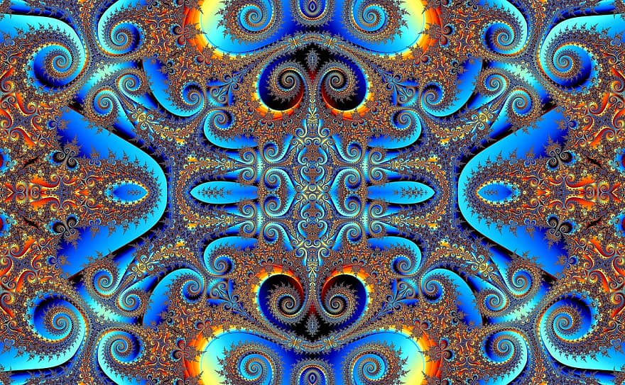 fractal, abstract, artă, arta digitala, psihedelică, simetrie, simetric, colorat