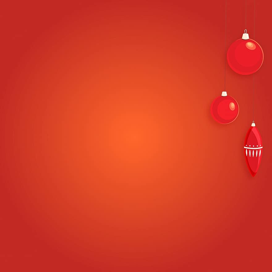 fond de Noël rouge, boules de noel, boules de noël, ballon, vacances, Noël, ornement, fête, saison, déco, weihnachtsbaumschmuck
