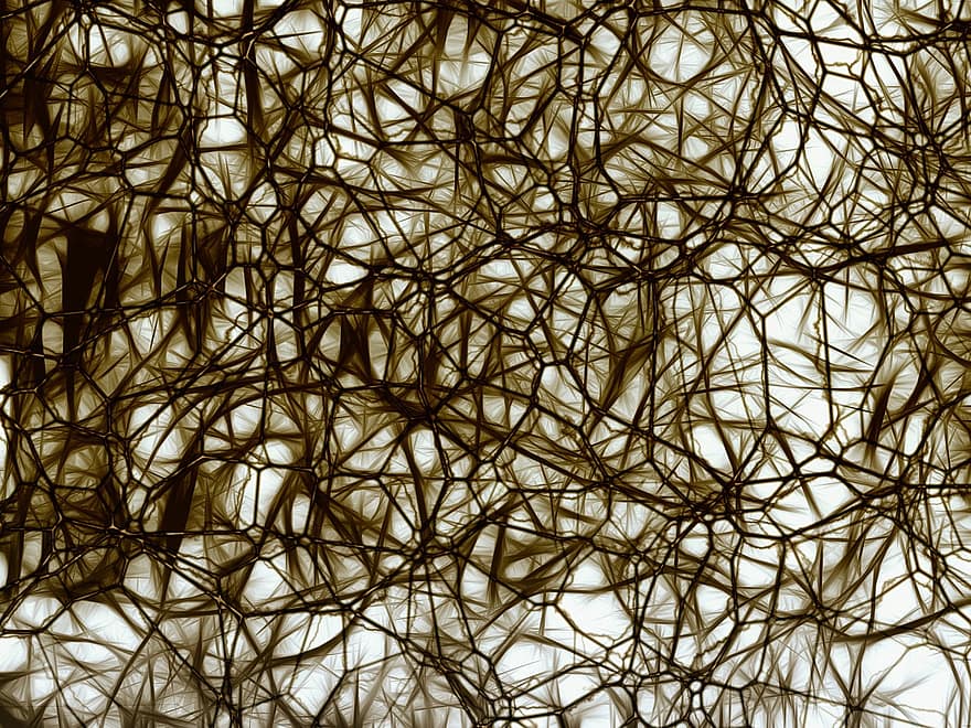 neurônios, células cerebrais, Nachahmnung, estrutura cerebral, cérebro, rede, acácia, fio, lenço de papel, fábrica de malha, integração