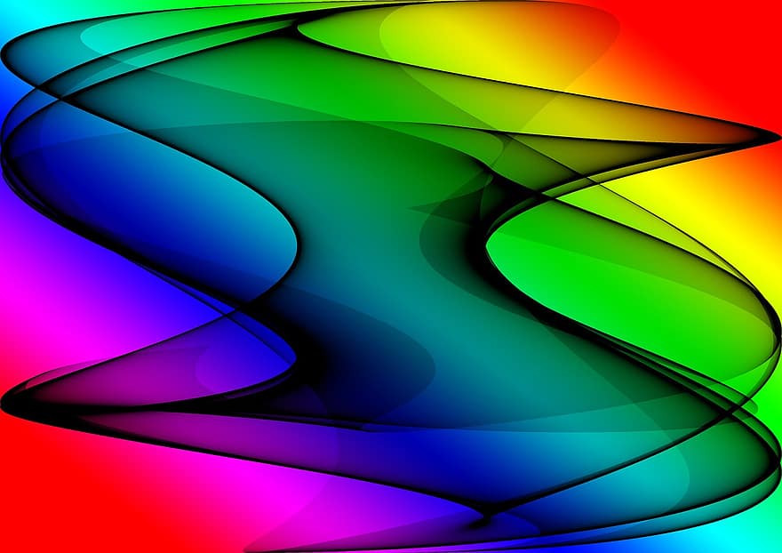 spektrą, santrauka, modelį, spalvinga, spalva, linijos, banga, judėjimas, sūpynės, šviesa, fonas