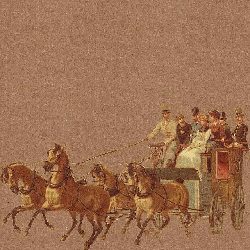 Vintage Stagecoach, skaitmeninis popierius, Vakarų JAV, derliaus, „scrapbooking“, kvietimą, iškarpų albumas, gimtadienis, tekstūra, apdaila, sveikinimas
