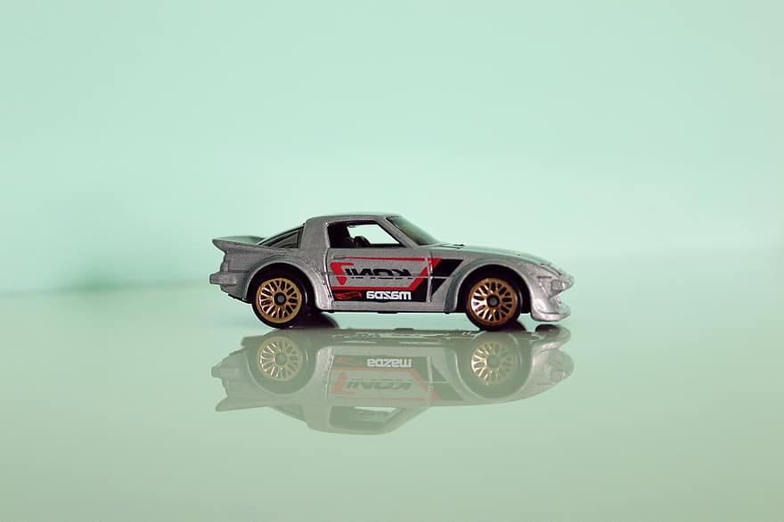 Mazda, кола, горещи колела, Автоматичен, RX-7, кола играчка, играчка, миниатюрен, превозно средство, играчки