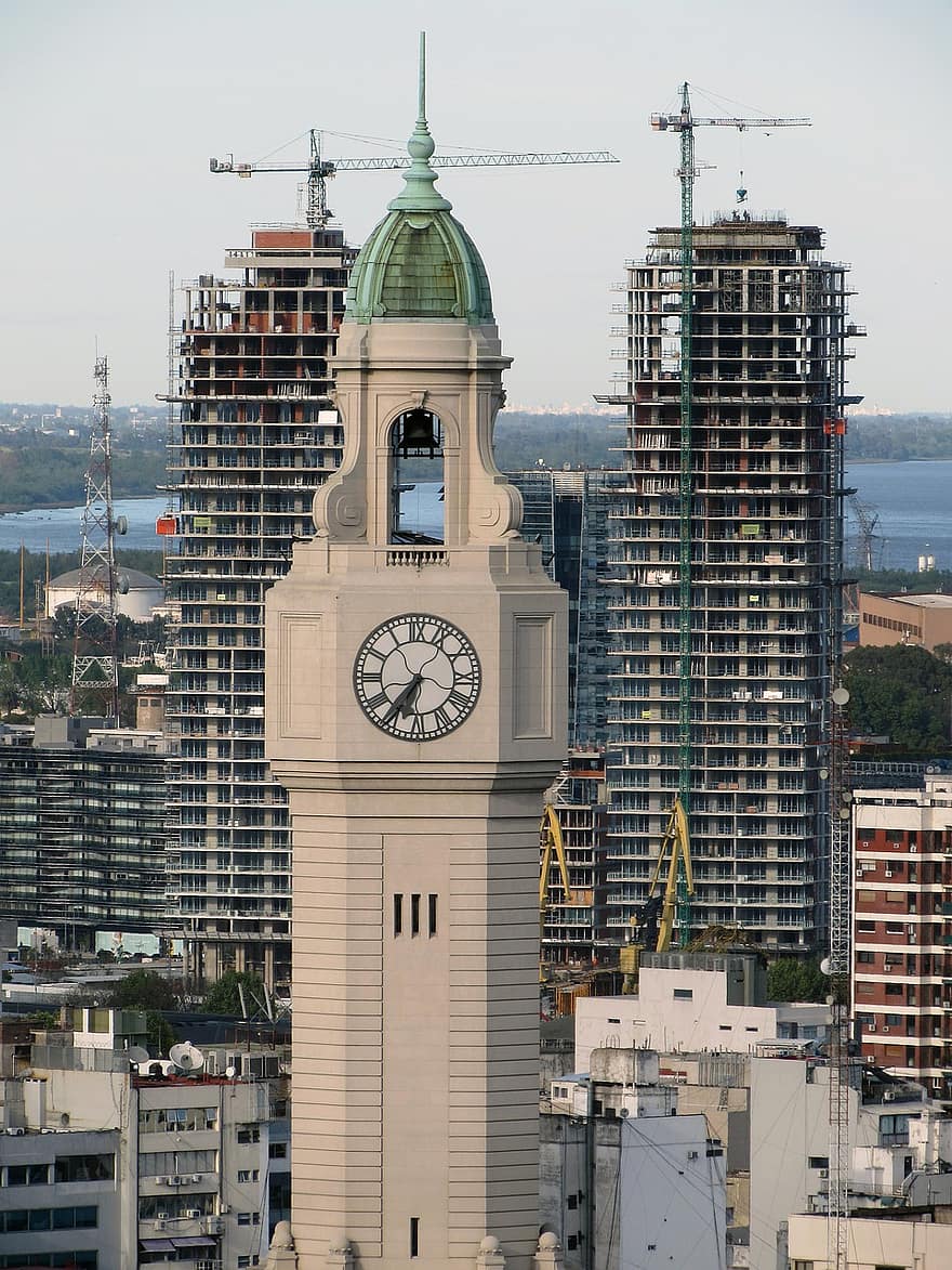 laikrodzio bokstas, miestas, Buenos Airės, pastatai, bokštas, dangoraižiai, orientyras, miesto centre, miesto, Miesto įstatymų leidėjas