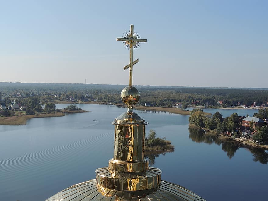 River, Cross, Dome, Orthodoxy, Christianity, religion, famous place, architecture, cultures, catholicism, spirituality