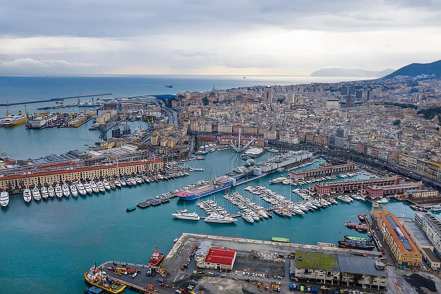 Genova, Italia, liguria, meri, laiva, vesi, risteily, maisema, taivas, aamu, merenkulkualus