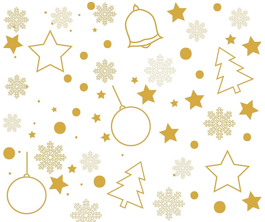 jul, kunst, mønster, design, vinter, sne, dekoration, snefnug, kort, figur, fest