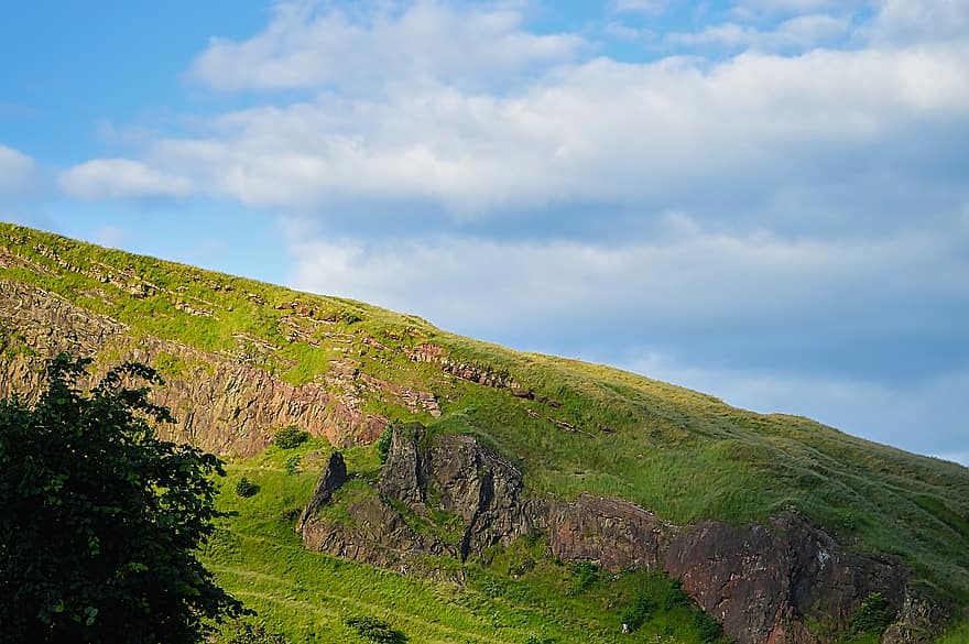 assento de arthur, parque holyrood, montanha, Edimburgo, Escócia, natureza