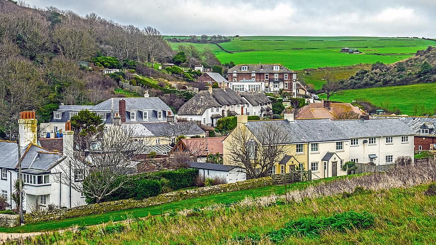 Village, Traditional, Countryside, Rural, Outdoors, Exploration, Lulworth Cove, Architecture, Houses