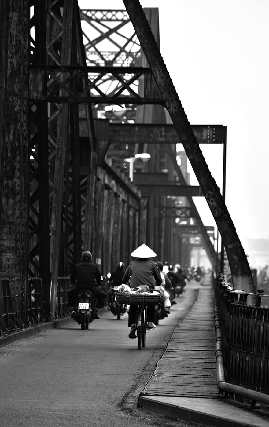 tilts, dzelzs, josla, velosipēdu josla, ceļš, veidā, avenue, motocikliem, Motojosla, braucēji, cilvēkiem