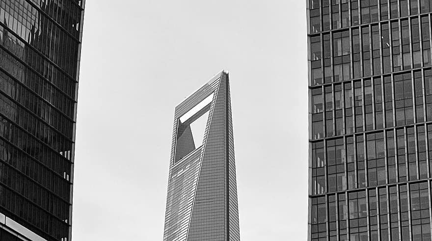 shanghai wereld financieel centrum, gebouw, structuur, wolkenkrabber, horizon, stad, stedelijk, stadsgezicht, Sjanghai, architectuur, ingebouwde structuur