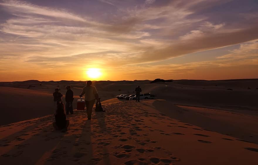 Sonnenuntergang, Wüste, Sand, Sommer-, Landschaft, Sonne, Urlaube, Sanddüne, Sonnenlicht, Dämmerung, Männer