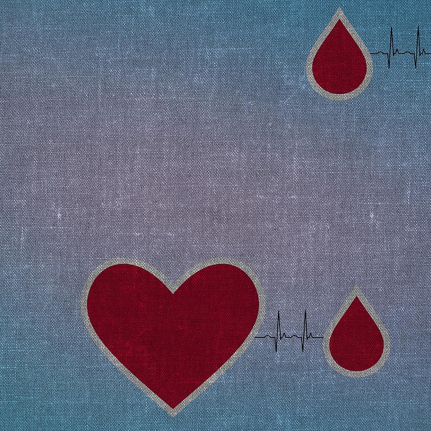 Heart, Blood, Drops, Donation, Texture, Background, Scrapbooking, Shapes, Campaign, Solidarity