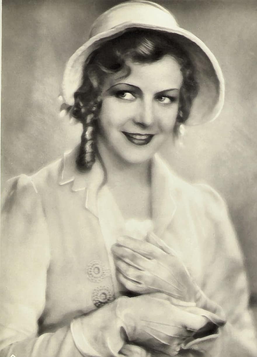 actriu, dona, vintage, 1920, 20 anys, Mady Christian, senyora, retrat, noia, jove, femella