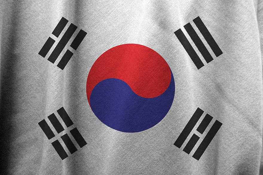 Zuid-Korea, vlag, Korea, Koreaans, land, natie, nationaal, symbool, banier, patriottisme, vaderlandslievend