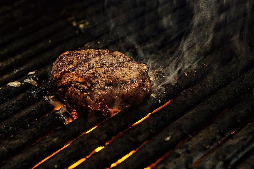 steak, gril, marques de gril, cuisine, grillage, du boeuf, moi à, fumée, fumeur, barbecue, restaurant