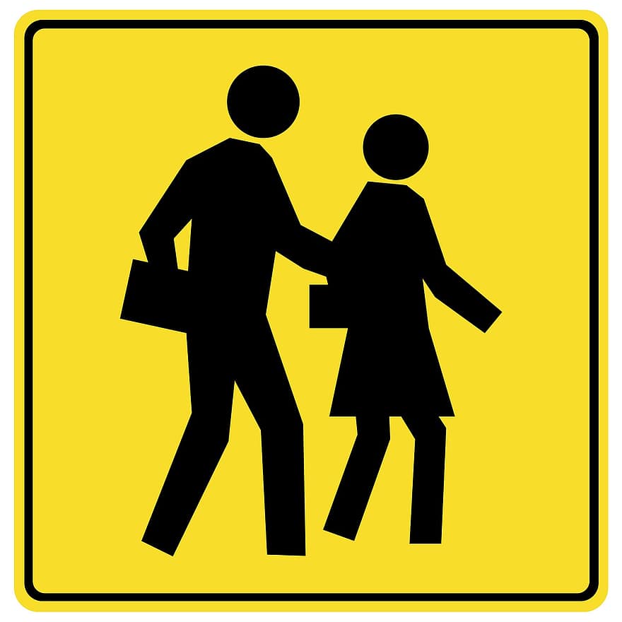 Black, Child, Children, Crossing, Icon, Isolated, Kids, People, Safety, School, Sign