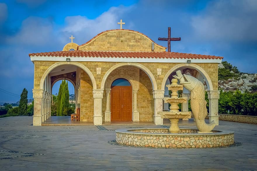 kyrka, ortodox, arkitektur, religion, sightseeing, moln, himmel, ayios epifanios, ayia napa