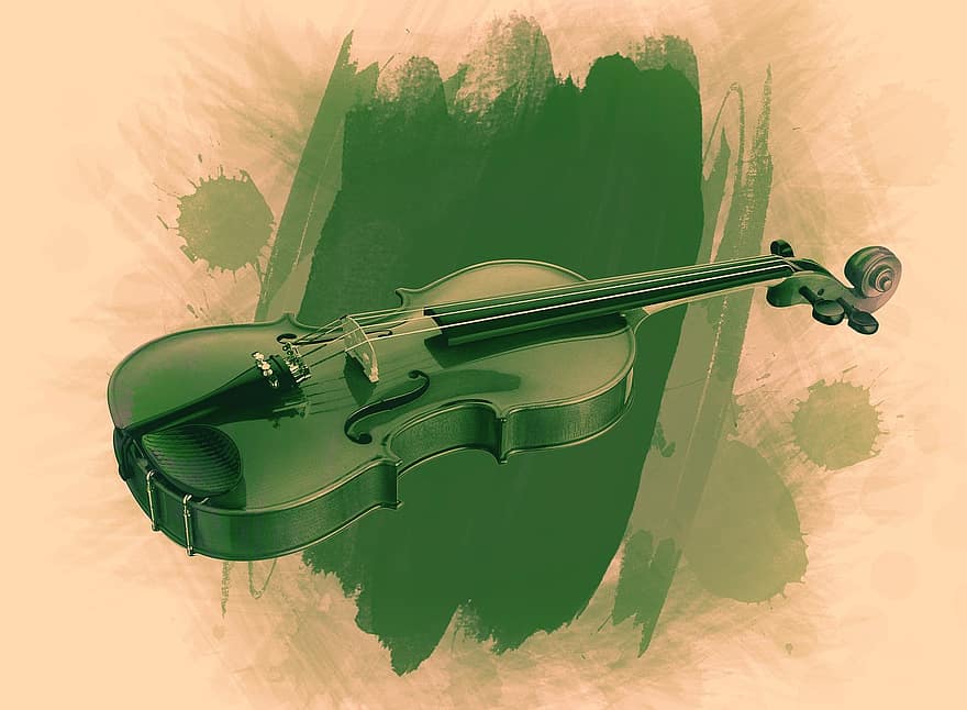 Violin, Music, Musical Instrument, illustration, backgrounds, creativity, string, musician, abstract, classical style, musical note