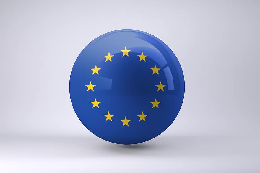 sphère, UE, ballon, drapeau, L'Europe , 3d, rond, européen, syndicat, cercle, euro