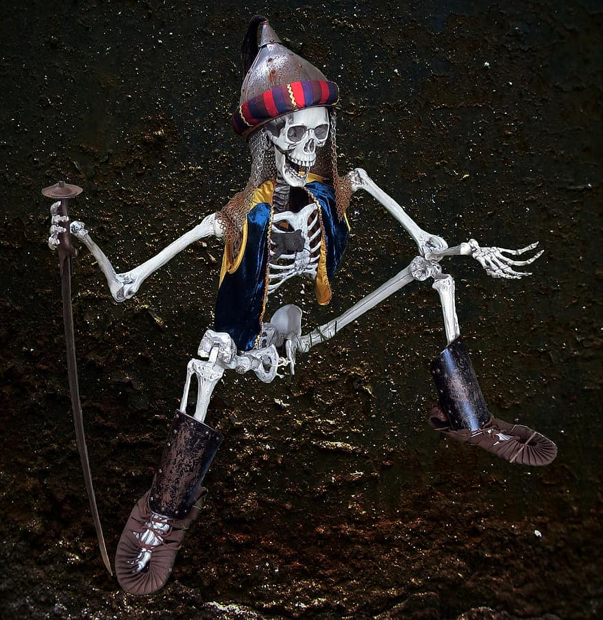scheletro, Morte, osso, sultano, mendicanti, umorismo