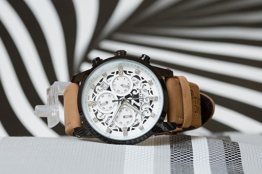 orologio da polso, orologio, tempo, Mont Blanc, ore, minuti, accessorio, moda, progettista, avvicinamento, eleganza