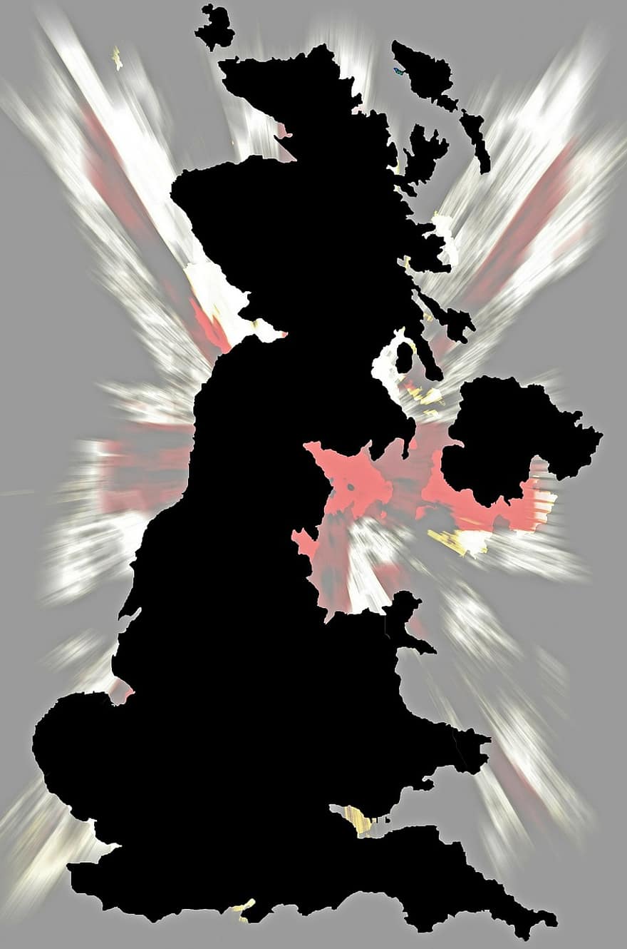 карта, Англия, флаг, цветове, бял, заден план