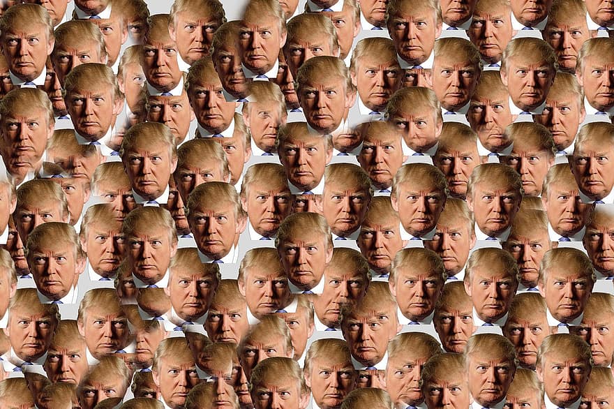 Donald Trump, polityk, rząd, Tapeta, wzór, głowy, twarze, projekt, kształt, geometria, metafora