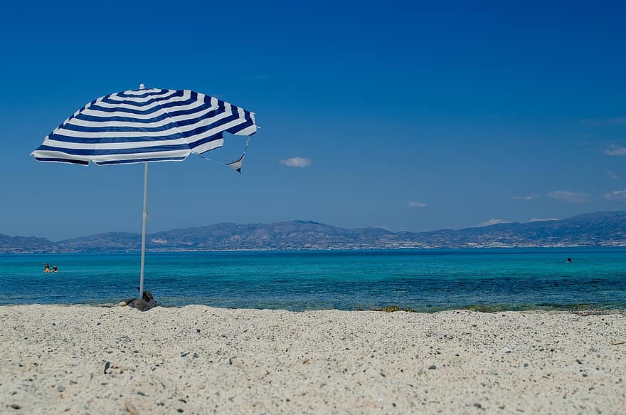 mar, platja, Grècia, naturalesa, descans, festa, vacances, estiu, blau, sorra, aigua