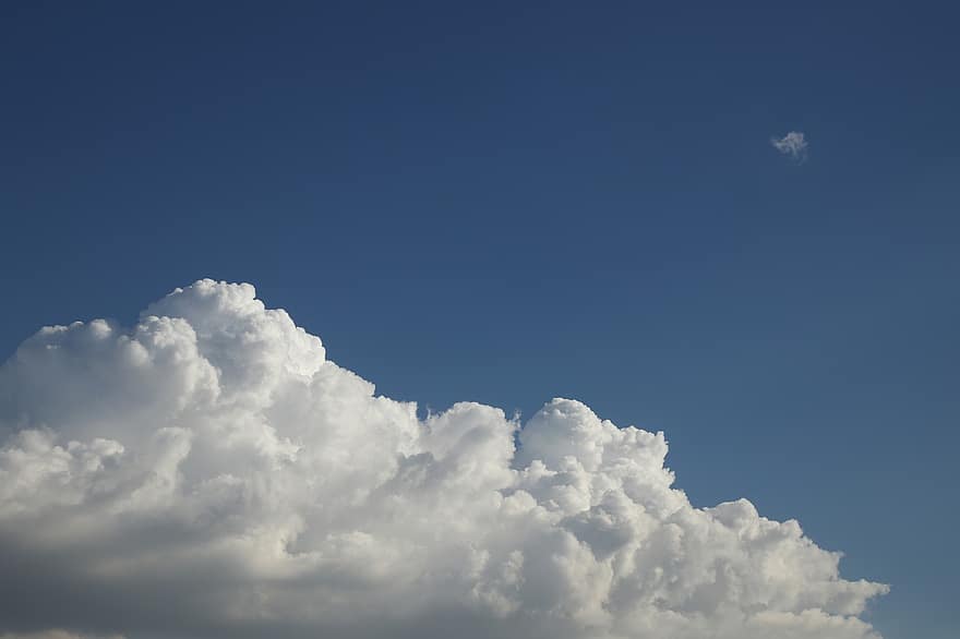 mraky, nebe, cumulonimbus, atmosféra, modrá obloha, bílé mraky, den, scéna s oblaky