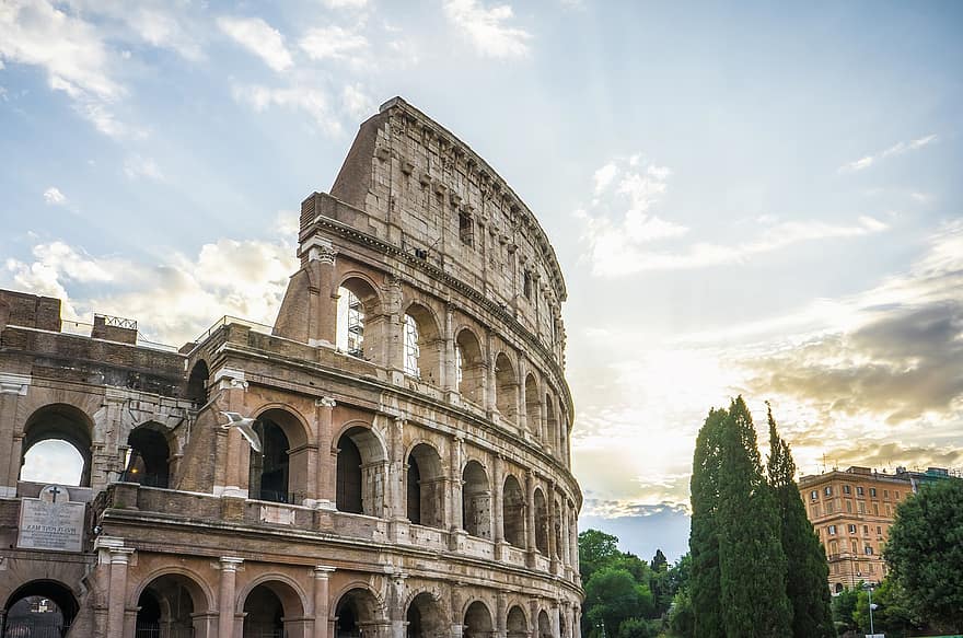 Řím, Itálie, koloseum, výlet, antický, starověké, cestovní ruch, město, roma, římský, kultura