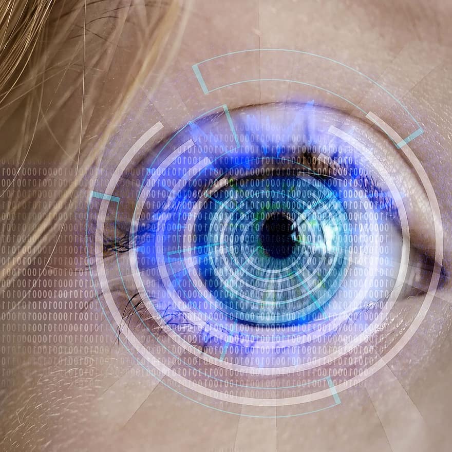 Eye, Technology, Binary, Artificial, Video Surveillance, Monitoring, Control