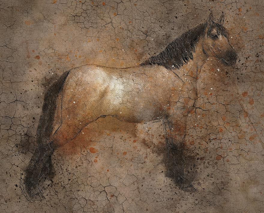 caballo, Art º, resumen, actitud, vendimia, belleza, diseño, Extracto marrón, arte marrón