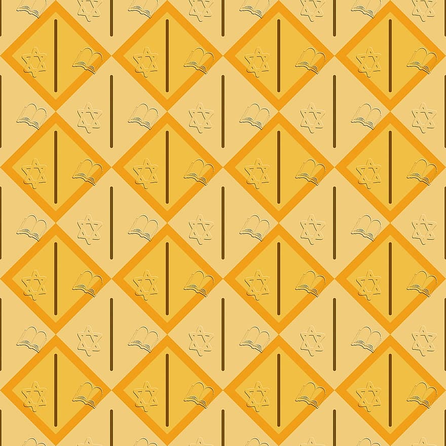 gelber Hintergrund, Buchmuster, Hexagramm-Muster, abstrakter Hintergrund, abstrakte Tapete, Tapete, Dekor Hintergrund, Design, Kunst, Scrapbooking, Muster