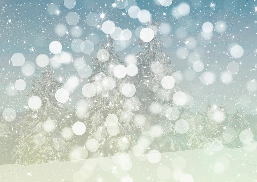 보케, 배경, 벽지, 전나무, 눈사람, 크리스마스, 크리스마스 때, 플레어, 빛, 인사말 카드, 완전한