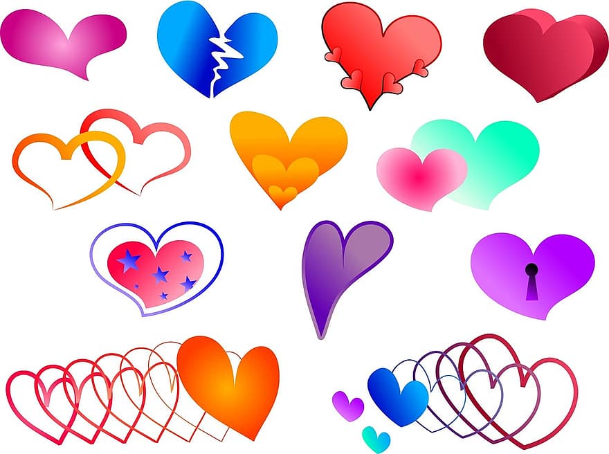 Love, Hearts, Shapes, Symbol, Valentine, Love Heart, Romance, Romantic, Design, Elements