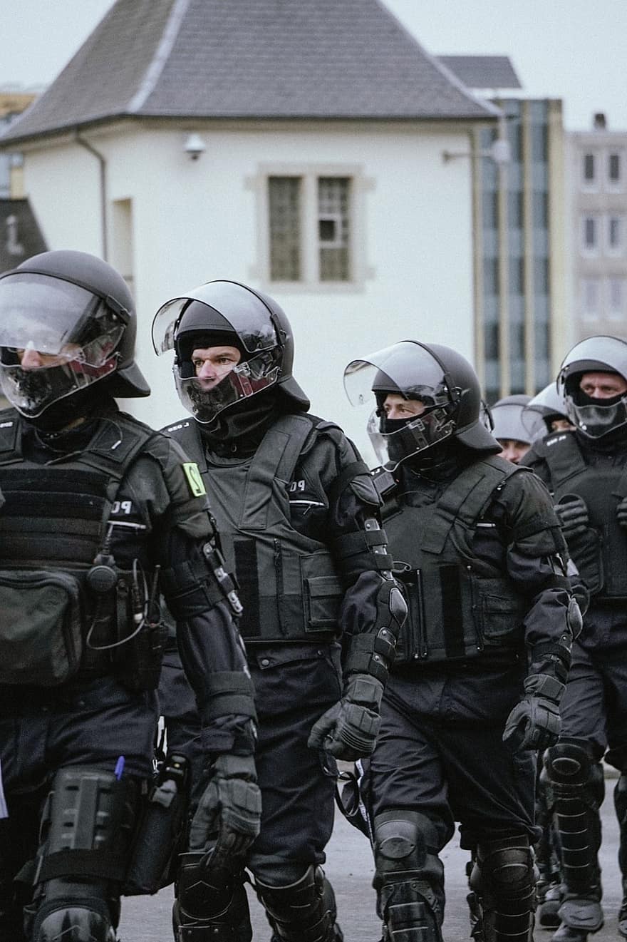 la policia, protesta, Luxemburg, demostració