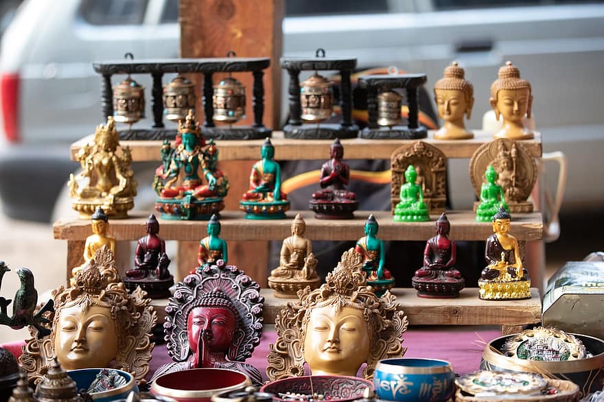 Budos statula, budizmas, Butanas, bodhisattvas, kultūros, suvenyras, apdaila, religija, žaislas, amatų, statulėlės
