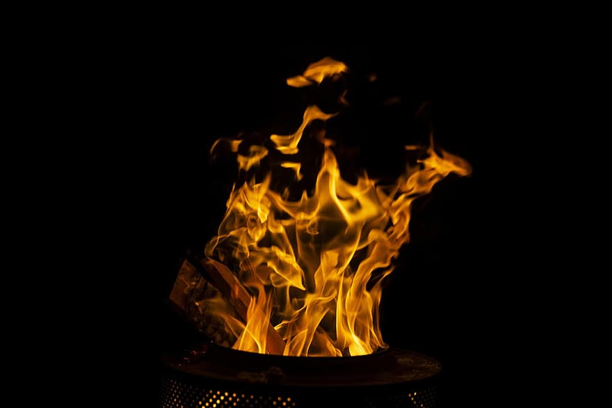 ogień, płomień, palić się, ciepło, kominek