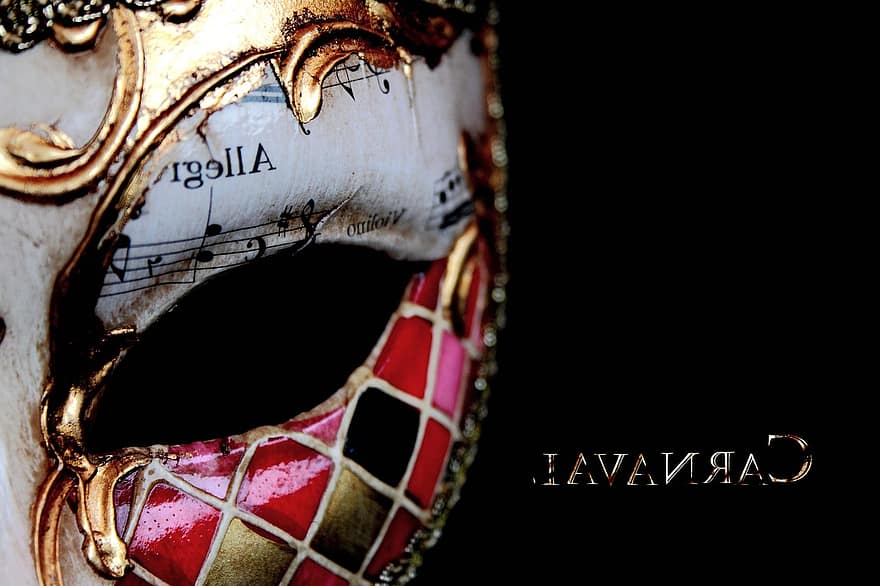 karneval, maska, Benátky, plakát