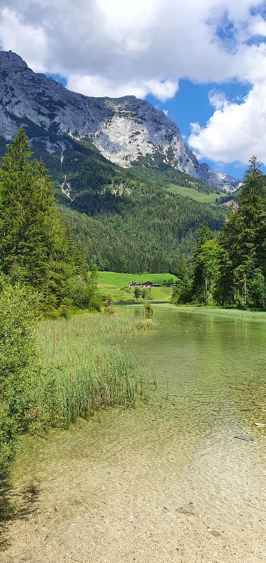 Watzmann, Alppien järvi, Hintersee, Berchtesgaden, alppi-, vesi