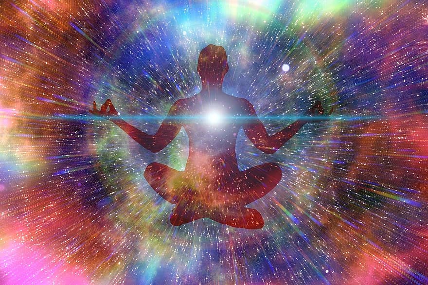meditasi, refleksi, alam semesta, orang, tengah, pusat, transendensi, teramat, tenggelamnya, kesadaran, satuan