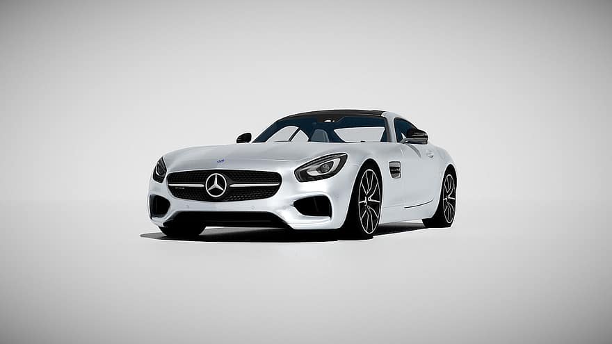 Mercedes AMG, mercedes, bil, gt, sportbil, tolkning, bil-, klassisk bil, fordon, kör, 3d