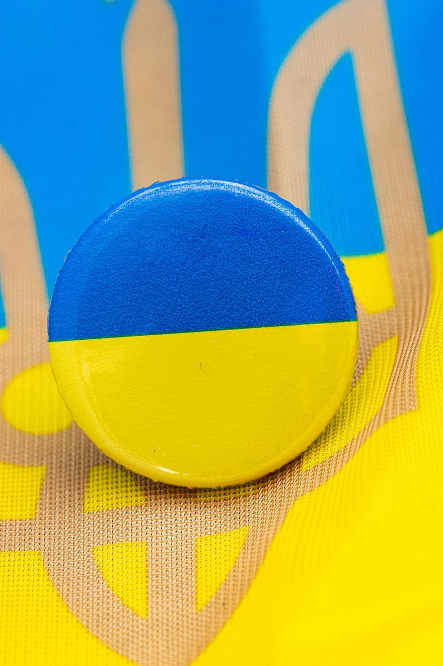 bandera, botón, símbolo, Ucrania, escudo de armas, cresta, emblema, logo, tridente, capa, brazo