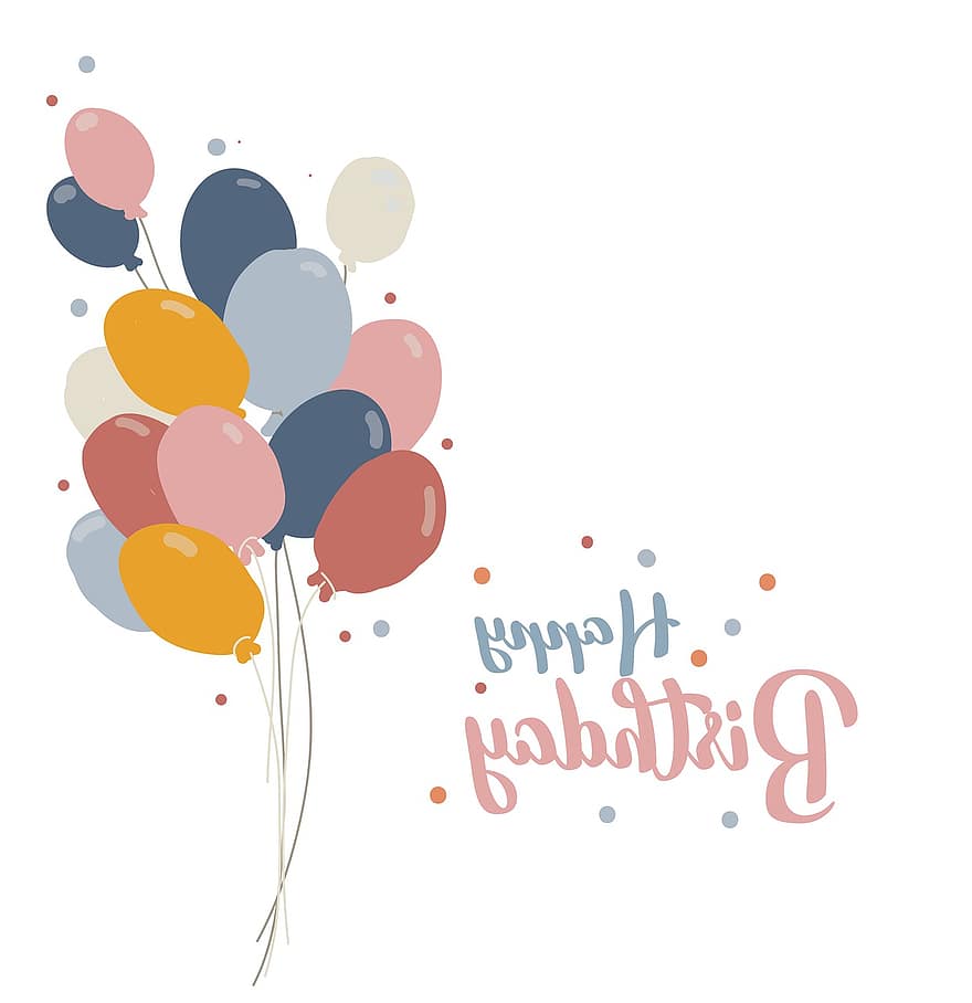 Alles Gute zum Geburtstag, Gruß, Feier, Luftballons, Kunst, Design, Geburtsdatum, Party, Geburtstag, Ballon, Dekoration