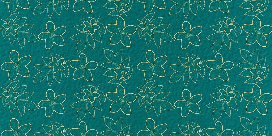 bloemenpatroon, groene achtergrond, Bloem Krabbels, patroon, textiel patroon, achtergrond, bloemen, bladeren, bloemen patroon, textiel ontwerp, achtergronden