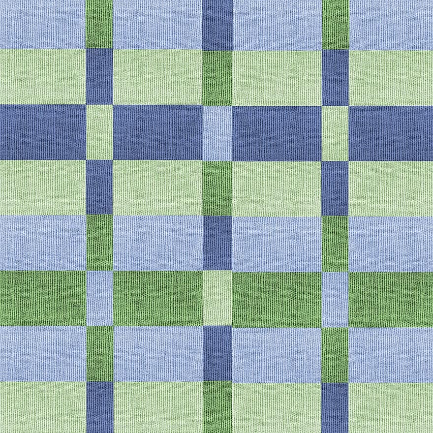 tkanina, modrý, zelená, vzor, geometrický, tvary, styl, textura, textil, barva, tkát