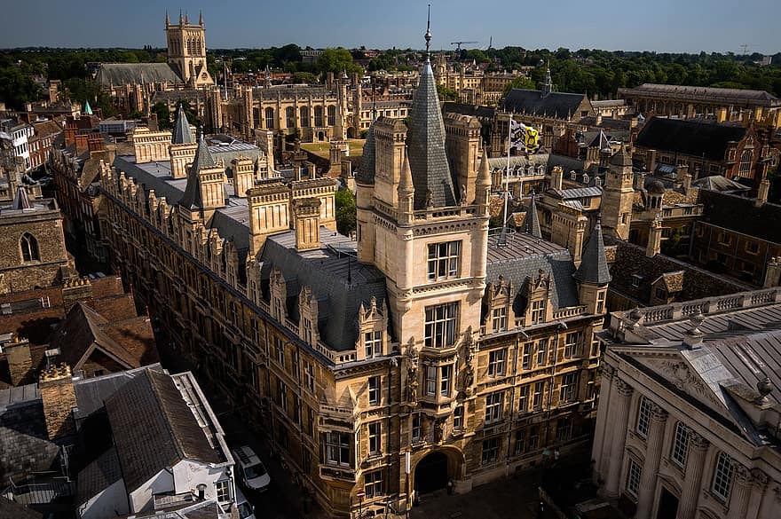 كلية ، جامعة ، مدرسة ، بناء ، برج ، كامبريدج ، إنكلترا ، هندسة معمارية ، التاريخ ، المراعي
