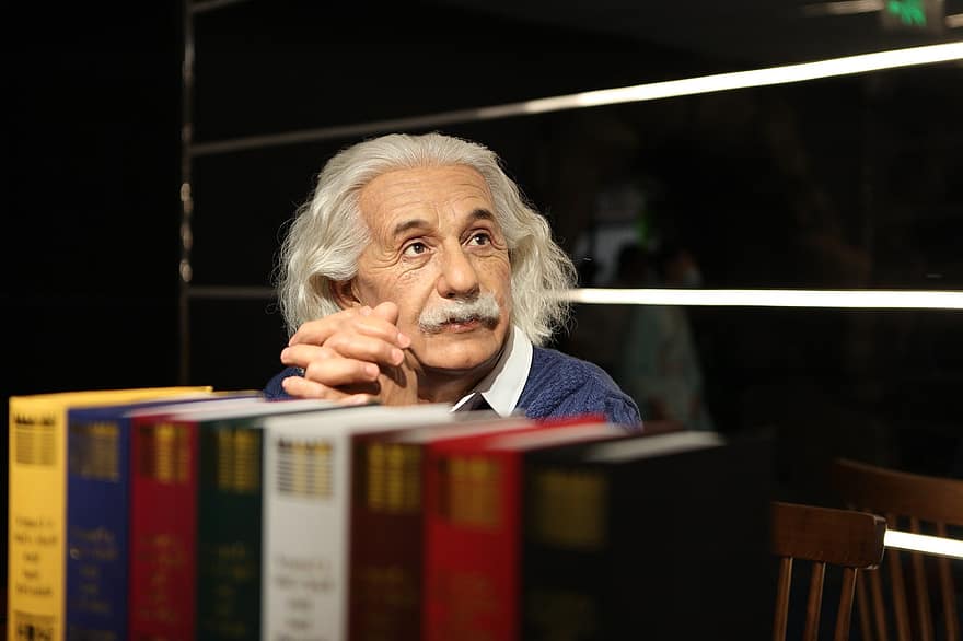 Wachsfigur, Einstein, albert, intelligent, Männer, eine Person, älterer Erwachsener, Erwachsene, Buch, drinnen, Bildung